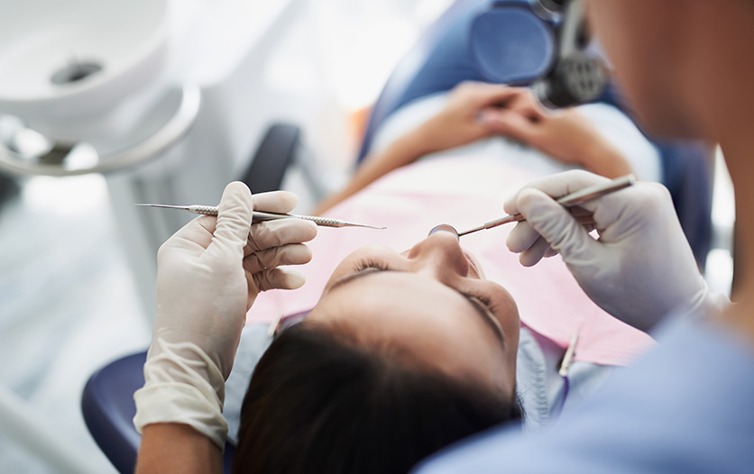 Image of woman receiving preventative dental care